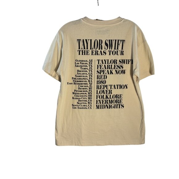 Taylor Swift The Eras Tour Beige Graphic Tee M 100% Cotton Unisex Concert Tee - Picture 2 of 3